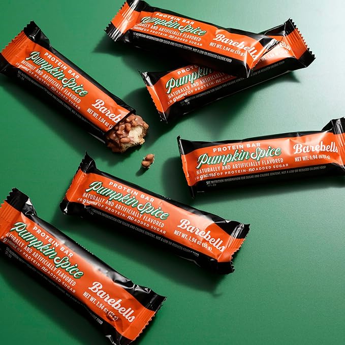 Barebells Protein Bars Pumpkin Spice – 12 Count, 20g High Protein Treats – Seasonal Pumpkin Spice Nutrition Bar with Low Sugar – On-The-Go Breakfast or Post-Workout Snack