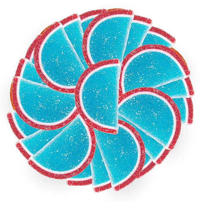 Oh! Nuts Blue Raspberry Jelly Fruit Slices Sugar Candy - 5 LB Bulk Bag - Traditional Old Fashioned Chewy Gummy Sweet Confectionery - Gluten-Free, Kosher Certified Pareve (150 CT)