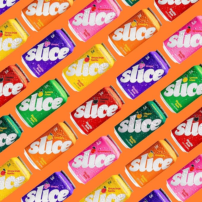 Slice Healthy Soda, Ginger Ale, Prebiotic & Probiotic Soda Pop, 5g Fiber, 35 calories, 12 fl oz 12 Pack