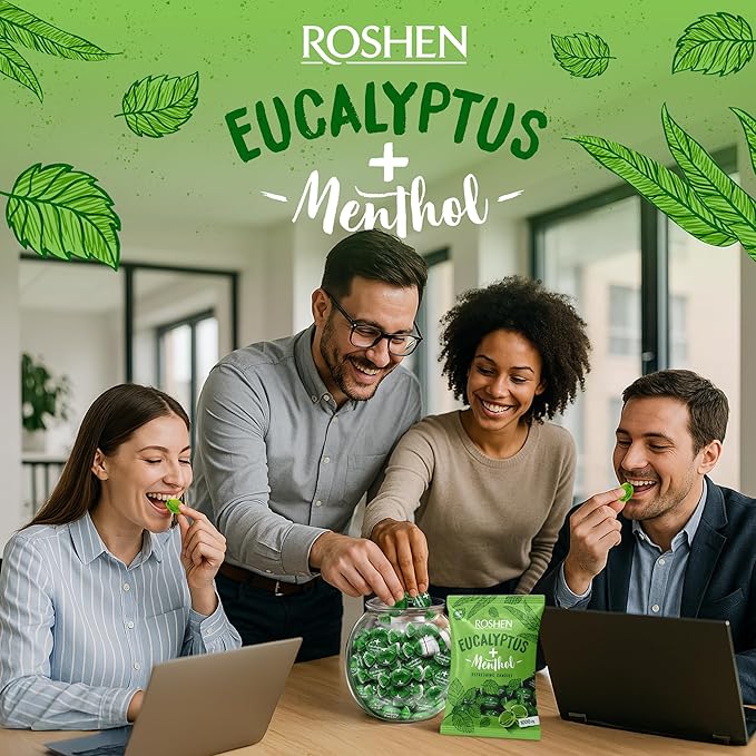 Roshen Eucalyptus-Menthol Hard Candy 1kg/2.204lb