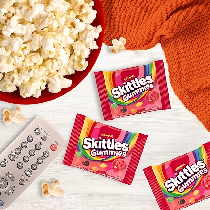 ASSORTIT X Skittles Collab Gummies Original Fun Size 1.5 LB Bulk Bag 25+ Packs Individually Wrapped Fruity Chewy Gummy Candy