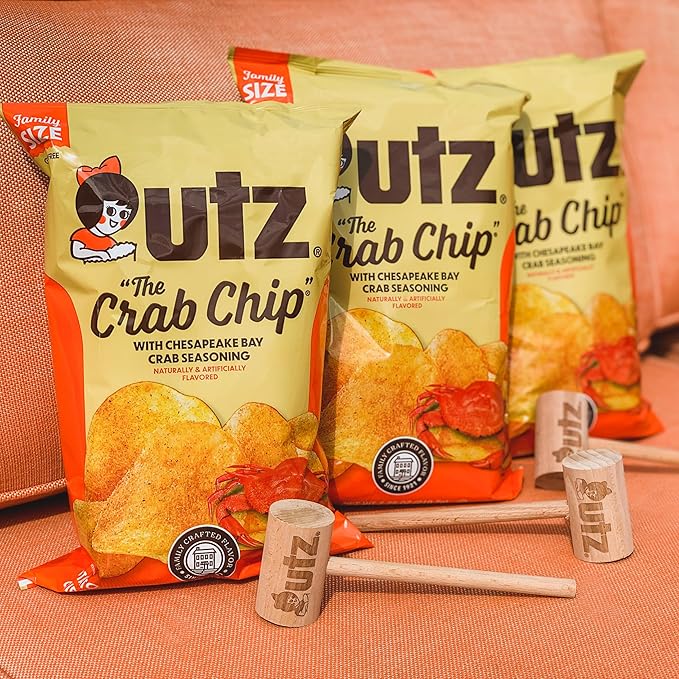 Utz Crab Chips 1 oz. Bags, 42 Count, Crispy Fresh Potato Chips, Perfect for Vending Machines, Individual Snacks to Go, Trans-Fat Free