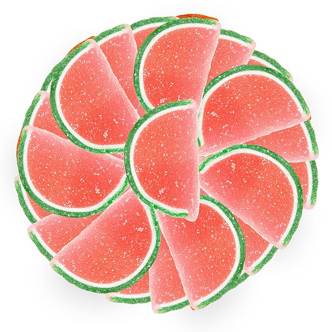 Oh! Nuts Watermelon Jelly Fruit Slices Sugar Candy - 5 LB Bulk Bag - Traditional Old Fashioned Chewy Gummy Sweet Confectionery - Gluten-Free, Kosher Certified Pareve (150 CT)