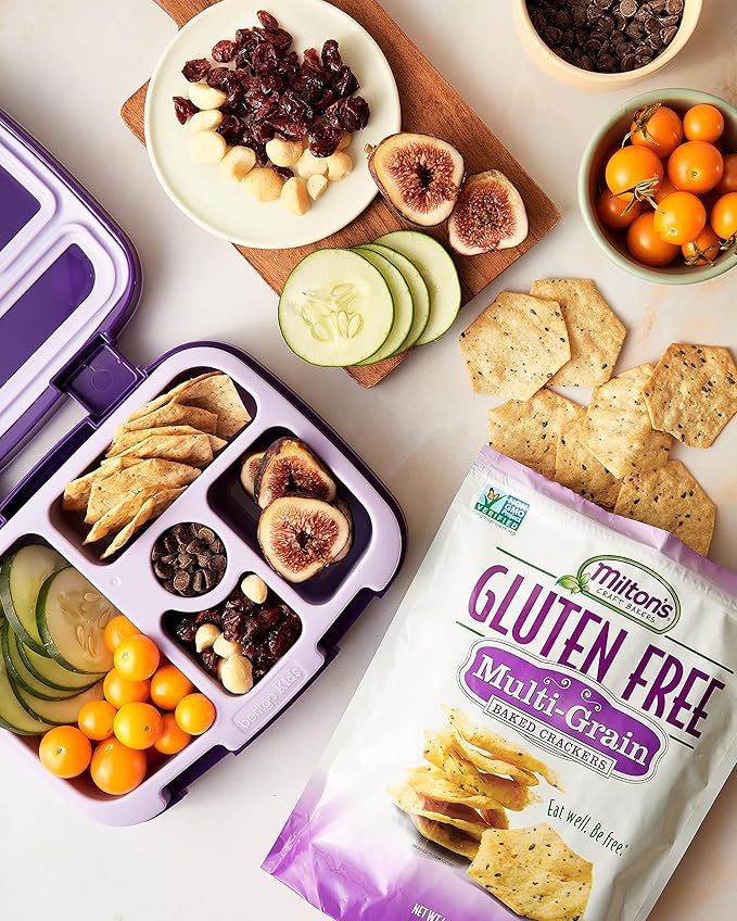 Milton’s Gluten Free Crackers Variety Bundle (Crispy Sea Salt, Multi-Grain, Everything) - Baked Crackers, Non-GMO Project Verified, Kosher, Whole Grain, Certified Gluten Free - 2 of Each, Pack of 6