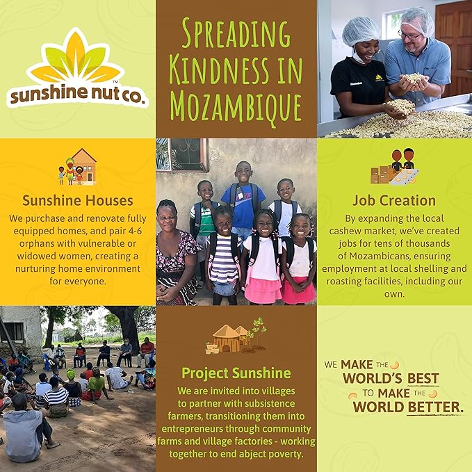 Sunshine Nut Company Whole Roasted Lightly Salted Cashews, Handful of Herbs Flavor, Single 7 oz. Bag, Gluten Free, Peanut Free and Vegan Individual Snack Packs for Kids and Adults, GMO Free