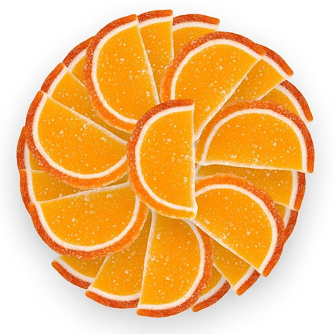 Oh! Nuts Orange Jelly Fruit Slices Sugar Candy - 5 LB Bulk Bag - Traditional Old Fashioned Chewy Gummy Sweet Confectionery - Gluten-Free, Kosher Certified Pareve (150 CT)