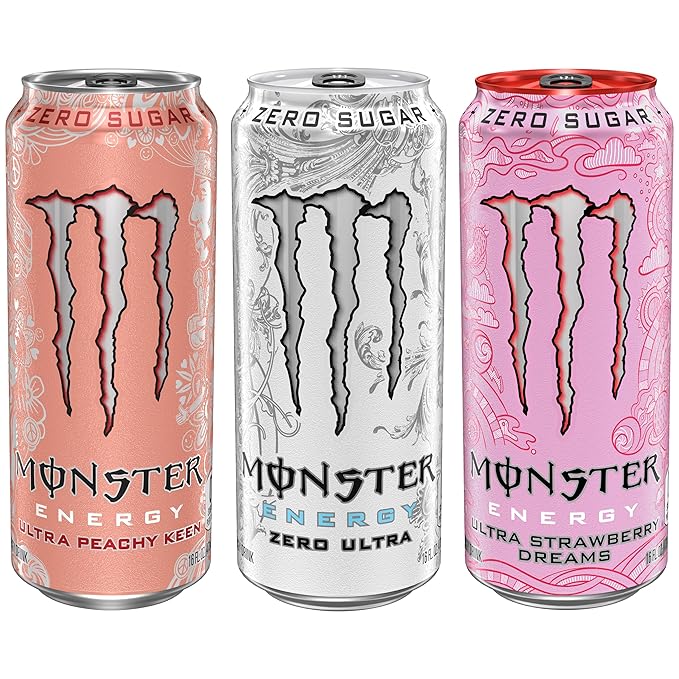 Monster Energy Ultra Variety Pack, PKZSD, Sugar Free Energy Drink, 16 Ounce | Pack of 15