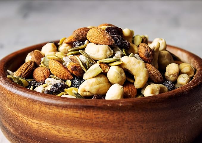 Food to Live Organic Raw Seeds, Nuts and Raisins Mix, 8 Ounces — Raw, Non-GMO Trail Mix Contains Almonds, Cashews, Pumpkin Seeds, Sunflower Seeds. Vegan Superfood Snack, Kosher, No Added Sugar and Oil