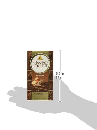 Ferrero Rocher Premium Chocolate Bars,2 Pack, Milk Chocolate Hazelnut, Luxury Chocolate, Individually Wrapped, 3.1 Oz Each