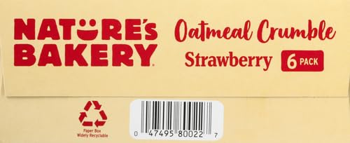 Nature's Bakery Oatmeal Crumble Strawberry Bars, 1.41 Oz, 6 Ct (Pack of 2)