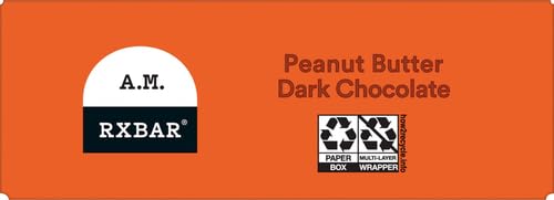 RXBAR A.M. Protein Bars, Gluten Free Snacks, Breakfast Snacks, Peanut Butter Dark Chocolate, 9.7oz Box (5 Bars) (Pack of 2)