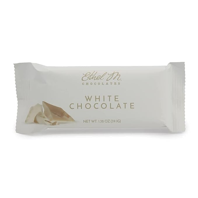 Ethel M Chocolates Premium White Chocolate Bars, Individually Wrapped Chocolate Candy Bars, for Gifting, Holidays & Everyday Indulgence (8 Pieces)