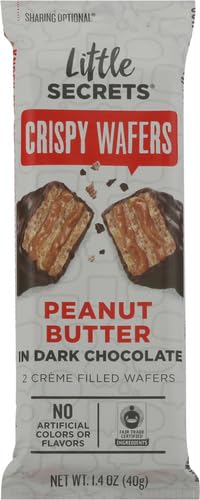 Little Secrets Dark Chocolate Peanut Butter Crispy Wafers || Made in Europe | Nothing Artificial & No Sugar Alcohols | Sustainable Cocoa (1.4 Ounce (Pack of 2))