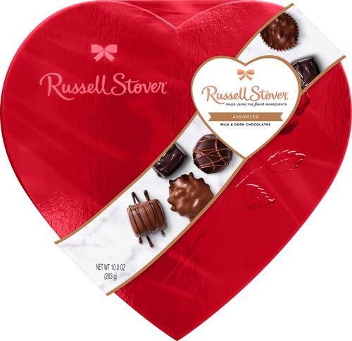 Russell Stover, Red Foil Heart, 10 Ounce - Chocolate Gift Box for Valentine's Day, Mother's Day, Anniversary and Birthdays (Pack of 2)
