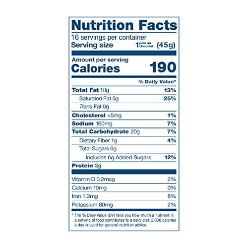 La Boulangère Pains au Chocolat, Pack of 2 – 32 Individually Wrapped Chocolate Croissants, Authentic French Recipe, Non-GMO, No High Fructose Corn Syrup, No Artificial Flavors & Colors, Kosher Certified, Ready to Eat Snack
