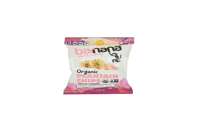 Barnana Organic Plantain Chips, Himalayan Pink Salt, 2 Ounce