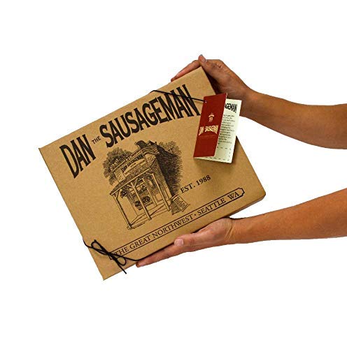 Dan the Sausageman Northwest Necessities Snack Gift Basket – Gourmet Meat & Cheese Summer Sausages, Mustard & Sweet Treats Set – 11-Items Holiday Box