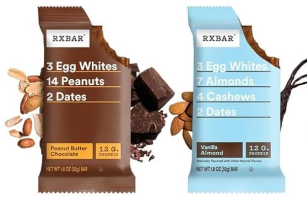 Rx Protein Bar Assorted Variety Pack, 20 Count – Chocolate Sea Salt, Blueberry, Coconut Chocolate, Peanut Butter, Strawberry, Peanut Butter Chocolate, Vanilla Almond, Honey Cinnamon Peanut Butter, Blueberry Cashew Butter & Dark Chocolate Peanut Butter