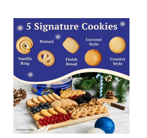 Holiday Assortment Cookies in Decorative Tin; Chocolate Varieties; Perfect Holiday Gift (Danish Butter Cookie Selection, 4oz Tin/ 10 pack)