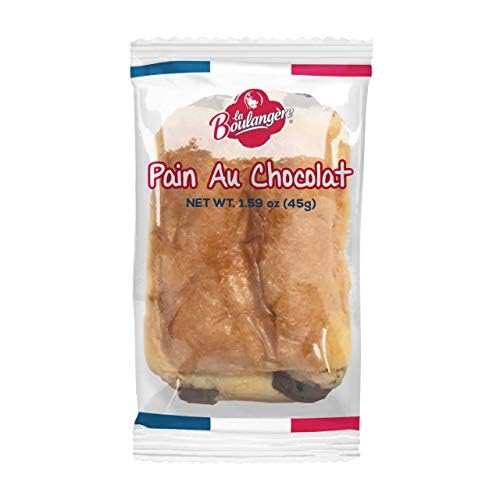 La Boulangère Pains au Chocolat, Pack of 2 – 32 Individually Wrapped Chocolate Croissants, Authentic French Recipe, Non-GMO, No High Fructose Corn Syrup, No Artificial Flavors & Colors, Kosher Certified, Ready to Eat Snack