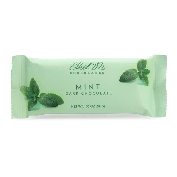 Ethel M Chocolates Premium Dark Mint Chocolate Mint Bars, Individually Wrapped Chocolate Candy Bars, for Gifting, Holidays & Everyday Indulgence (24 Pieces)