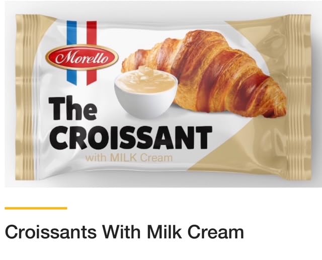 Morello The Croissant with Cocoa Cream Filling, French Style Pastry, 45g (24 in a pack)
