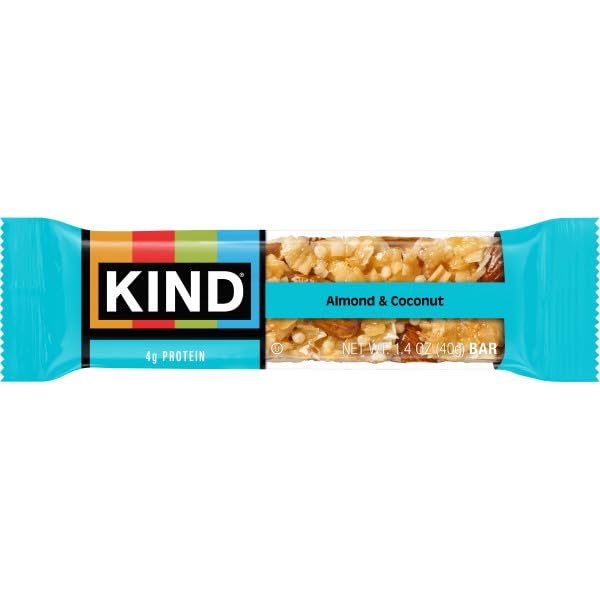 KIND Nut Bars, Almond & Coconut, Healthy Snack Bars, Gluten Free, Low Sodium, 3g Protein, 12 Count