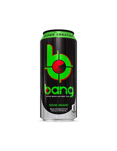 Bang Energy Sour Heads, Sugar-Free Energy Drink, 16-Ounce | Pack of 12