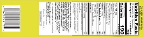 Nature Valley Biscuit Sandwiches, Peanut Butter, 10 ct, 13.5 OZ (Pack of 2)