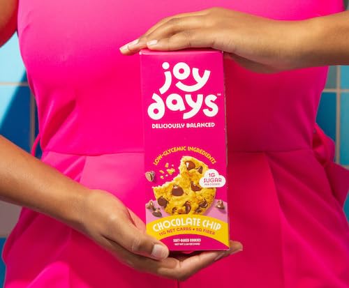 Joydays Cookie Variety Pack – Chocolate Chip, Double Chocolate & Peanut Butter, 63% Less Sugar, High Fiber, Protein Snack – Dietitian Approved, Blood Sugar Friendly, Healthy Snacks for Adults and Kids Pack of 3 (3.88 oz Each)