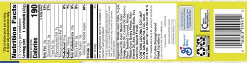 Nature Valley Biscuit Sandwiches, Coconut Butter, Snack Value Pack, 10 ct, 13.5 OZ (Pack of 2)