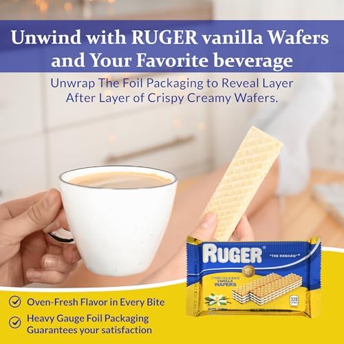 Ruger Wafers- Austrian Vanilla Wafers- 2.125 Ounce (Pack of 12) - Crispy, Creamy, Delicious Vanilla Wafer Cookies made with Natural Ingredients. Heavy Gauge Packaging provides the longest shelf-life on the market - Perfect year round - anytime and anyw...