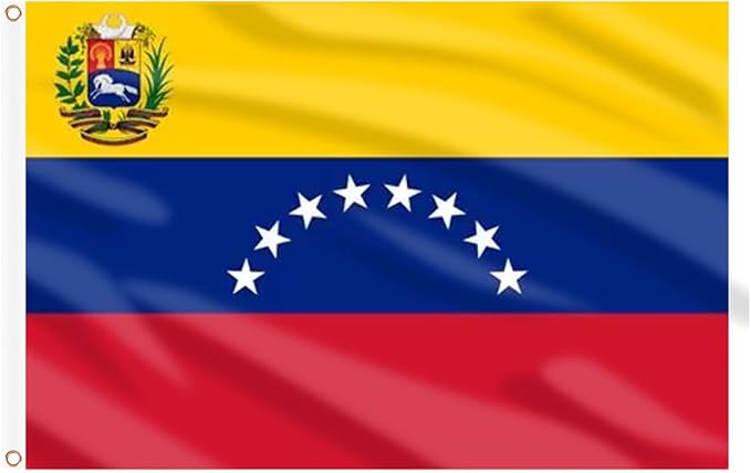 AhfuLife Venezuela Flag 3x5 Ft, 8 Star Large Venezuelan Flags for Outside - Double Side with Brass Eyelets for Olympic Party Decorations Bar Garden Street Decoration Indoor Outdoor