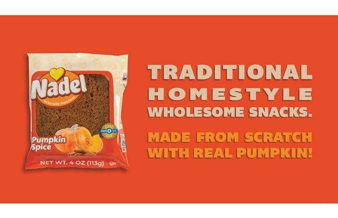 Nadel - Naturally Delicious Sweet Breads Variety Pack (Banana Chocolate Chip, Vanilla Pound Cake, Apple Spice, Pumpkin Spice). (4 Pack, 1 Bread Per Flavor)