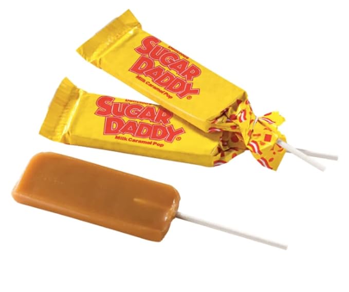 Sugar Daddy Jr Milk Caramel Pop Miniature Sucker Individually Wrapped Bulk Candy Lollipop (2 Pound)