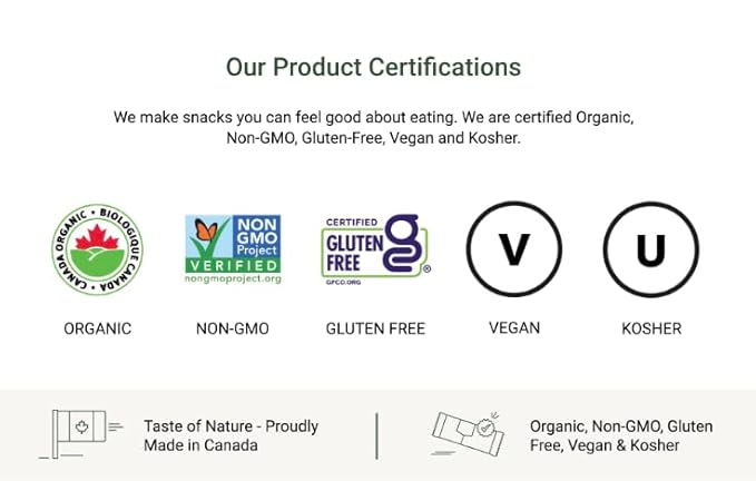 Taste of Nature Organic Snack Bars - Variety Pack - Healthy, Gluten Free, Non GMO, Vegan Snack Bars with Mixed Nuts, Fruits and Seeds - 18 Snack Pack x 40g Each Bar
