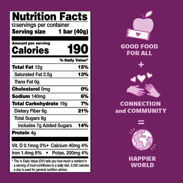 All In Snack Bars California Almond, Dark Chocolate + Sea Salt - Healthy Snack for Adults and Kids - Gluten Free - Organic - Non-GMO (12 Pack)