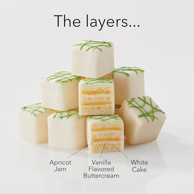 The Swiss Colony Bah Humbug Petits Fours Cakes - Gourmet Cake Assortment with Chocolate, Vanilla, and Layer Cakes - Holiday Dessert Gift for Christmas and Celebrations - (Pack of 24)