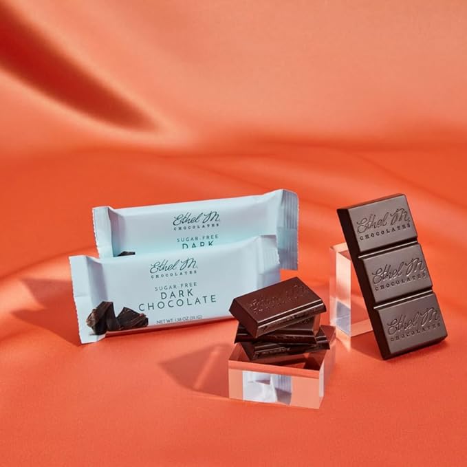 Ethel M Chocolates Premium Sugar Free Dark Chocolates Bars Set of 8 - Enjoy Creamy Taste Guilt Free Sweet Tooth Snack, shipped Fresh from the factory