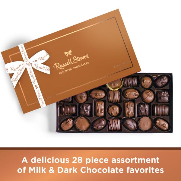 NEW - RUSSELL STOVER Assorted Milk & Dark Chocolate Gift Box, 16 oz. (≈ 28 pieces)