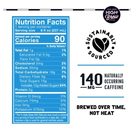 High Brew Coffee | Cold Brew Iced Coffee Variety Pack | Lightly Sweetened with Pure Cane Sugar, 140mg Natural Caffeine, Patiently Brewed & Never Heated, Low-Acid, Ready-to-Drink | 8 oz Cans (Pack of 12) – Includes Double Espresso, Mexican Vanilla, Dark...