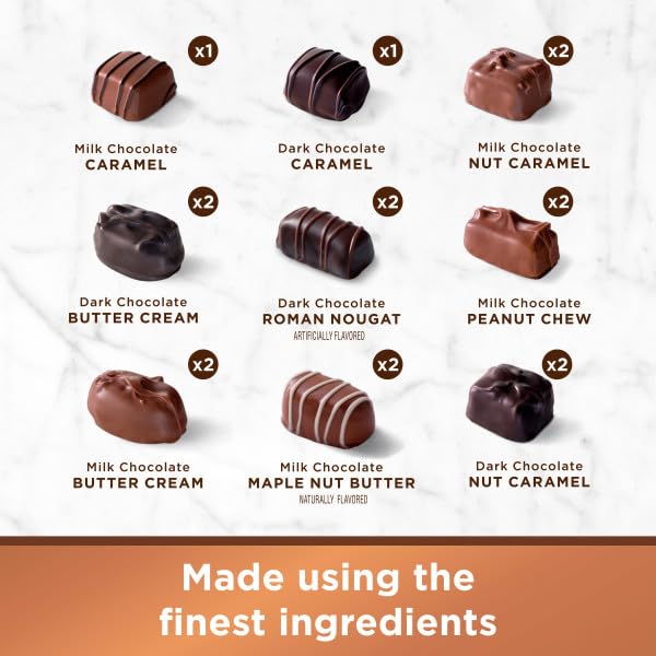 NEW - RUSSELL STOVER Assorted Milk & Dark Chocolate Gift Box, 16 oz. (≈ 28 pieces)