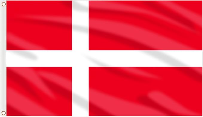 AhfuLife Denmark Flag 3x5 Ft, Large Denmark National Flags for Outside - Double Side with Brass Eyelets for World Cup Olympic Party Decorations, Bar Garden Street Decoration Indoor Outdoor