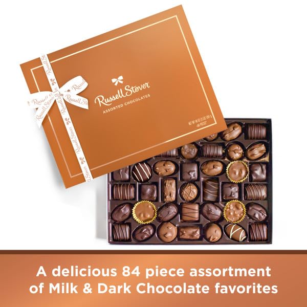 NEW - RUSSELL STOVER Assorted Milk & Dark Chocolate Gift Box, 48 oz. (≈ 84 pieces)