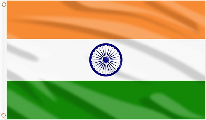 AhfuLife India Flag Indian Flag 3x5 Ft, Large Indian National Flags for Outside - Double Side with Brass Eyelets for Olympic Party Decorations, Bar Garden Street Decoration Indoor Outdoor