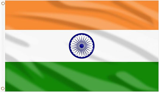 AhfuLife 2 Pcs India Flag Indian Flag 3x5 Ft, Large Indian National Flags for Outside - Double Side with Brass Eyelets for Olympic Party Decorations, Bar Garden Street Decoration Indoor Outdoor