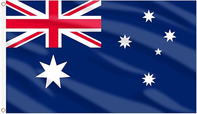 AhfuLife Australia Flag 3x5 Ft,Large Australian Flags for Outside - Double Side with Brass Eyelets for Olympic Party Decorations, Bar Garden Street Decoration Indoor Outdoor