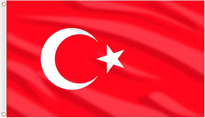 AhfuLife 2 Pcs Turkey Flag 3x5 Ft, Large Turkey National Flags for Outside - Double Side with Brass Eyelets for Olympic Party Decorations, Bar Garden Street Decoration Indoor Outdoor