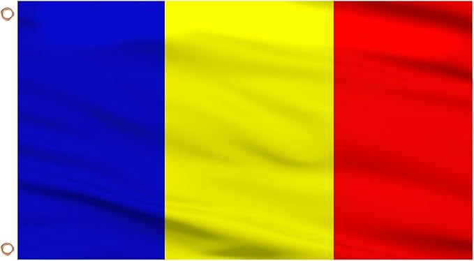 AhfuLife Romania Flag 3x5 Ft, Large Romania National Flags foe Outside - Double Side with Brass Eyelets for Olympic Party Decorations, Bar Garden Street Decoration Indoor Outdoor