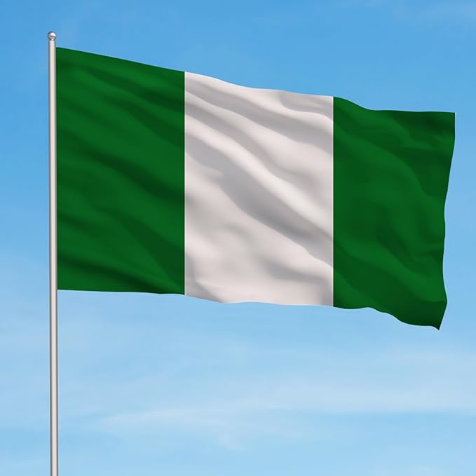 AhfuLife 2 Pcs Nigeria Flag 3x5 Ft, Large Nigeria National Flags for Outside - Double Side with Brass Eyelets for World Cup Party Decorations, Bar Garden Street Decoration Indoor Outdoor